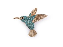 Brož s broušenými kamínky kolibřík