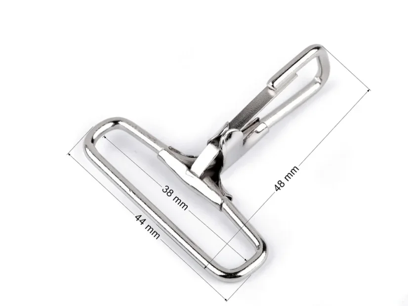 Kovová karabina průvlek 38 mm nikl