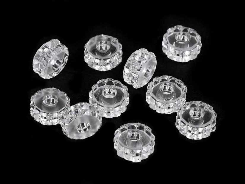 Plastové korálky s velkým průvlekem 7x14 mm