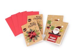 Mini vánoční přání s obálkou sada 4 ks