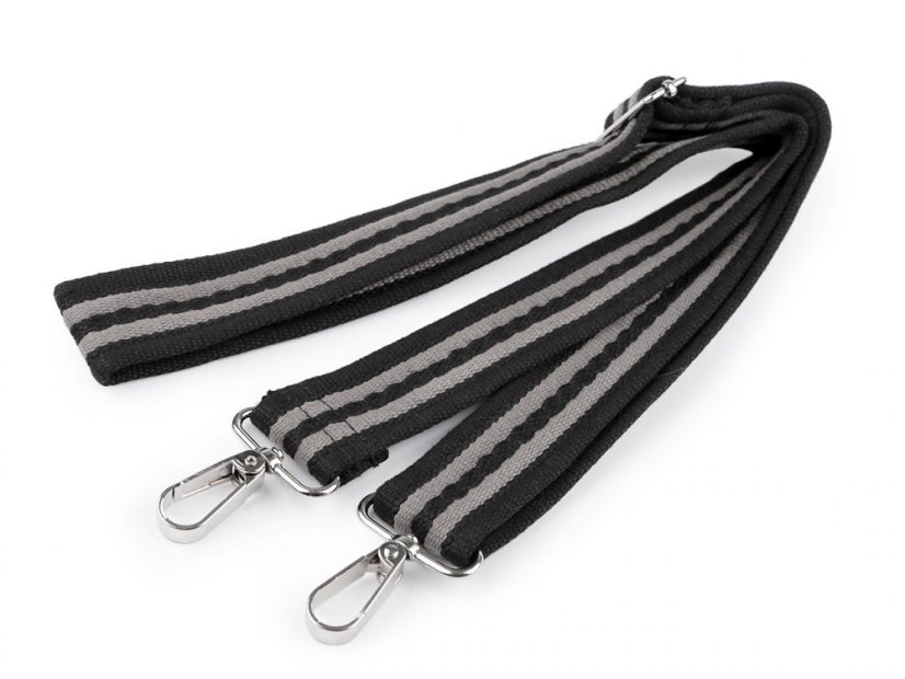 Textilní ucho / popruh na tašku s karabinami délka 79-142 cm