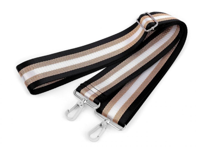 Textilní ucho / popruh na tašku s karabinami délka 79-142 cm