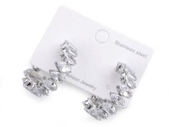 Náušnice kruhy z nerezové oceli s broušenými kamínky