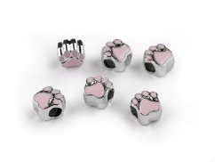 Plastové korálky s velkým průvlekem tlapka 11x11 mm