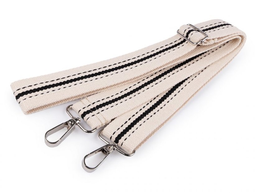 Textilní ucho / popruh na tašku s karabinami délka 79-142 cm