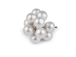 Vánoční skleněná baňka na drátku Ø2 cm - mat a lesk