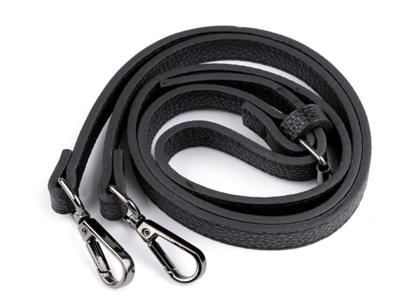 Koženkový popruh / ucho s karabinami na kabelku délka 113-123 cm