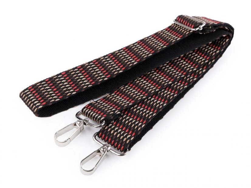 Textilní ucho / popruh na tašku s karabinami délka 79-142 cm