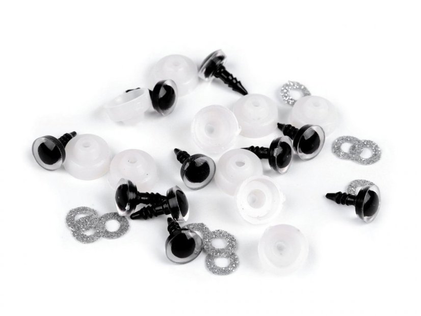 Oči glitrové s pojistkou Ø10 mm