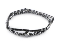 Pružné náramky z hematitu sada 2 ks