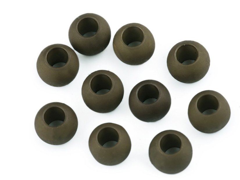 Plastové korálky matné s velkým průvlekem 11x14 mm