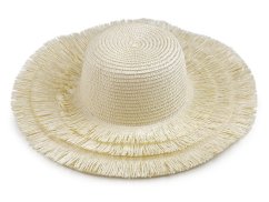 Dámský letní klobouk / slamák k dozdobení s třásněmi