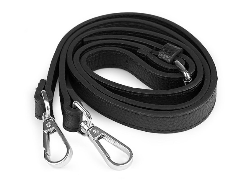 Koženkový popruh / ucho s karabinami na kabelku délka 113-123 cm