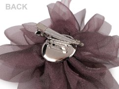 Brož se skleněnými broušenými korálky a peřím