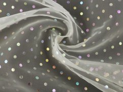 Organza s puntíky AB duhový efekt