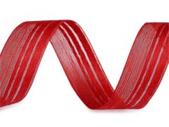 Stuha s efektní nití šíře 25 mm