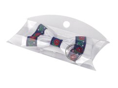 Saténový motýlek folklor hand made, délka 12 cm