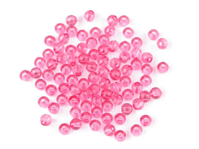 Plastové korálky Transparent Ø6 mm