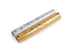 Vánoční organza s potiskem - vločka, šíře 36 cm