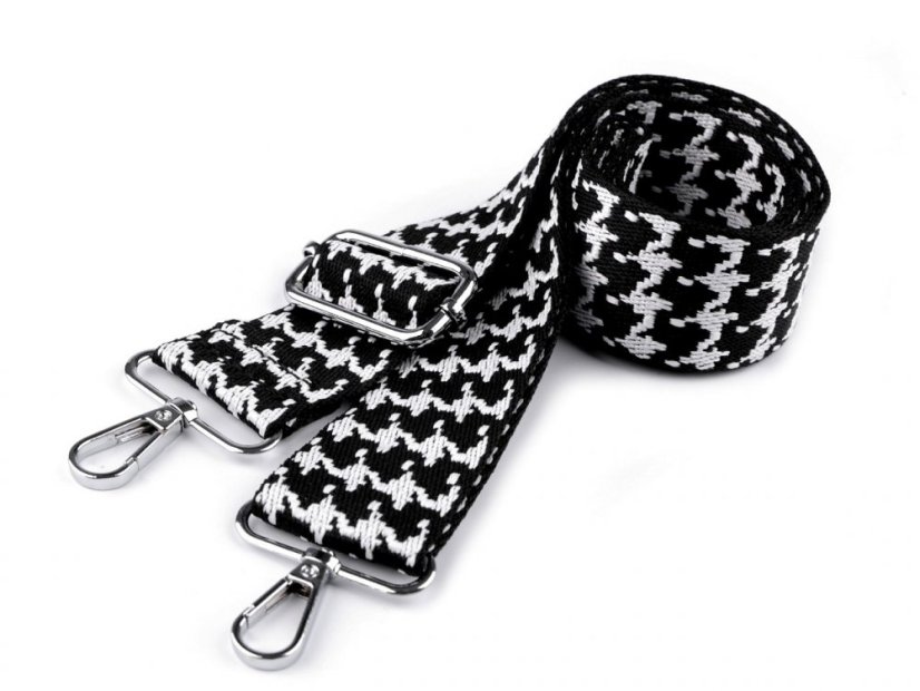 Textilní ucho / popruh na tašku s karabinami délka 79-142 cm