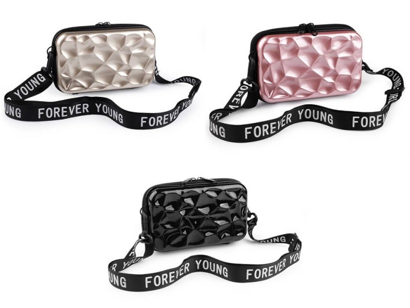 Dámská skořepinová kabelka / pouzdro crossbody s popruhem 18x11 cm