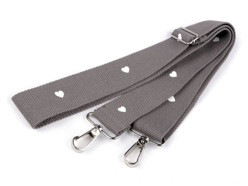 Textilní ucho / popruh na tašku s karabinami délka 79-142 cm