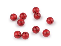 Tyrkys červený syntetický, minerální korálky Ø10 mm