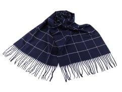 Pánská šála s třásněmi káro 30x175 cm