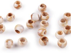 Plastové korálky s velkým průvlekem imitující mramor 10x12 mm