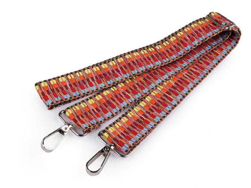 Textilní ucho / popruh na tašku s karabinami délka 79-142 cm