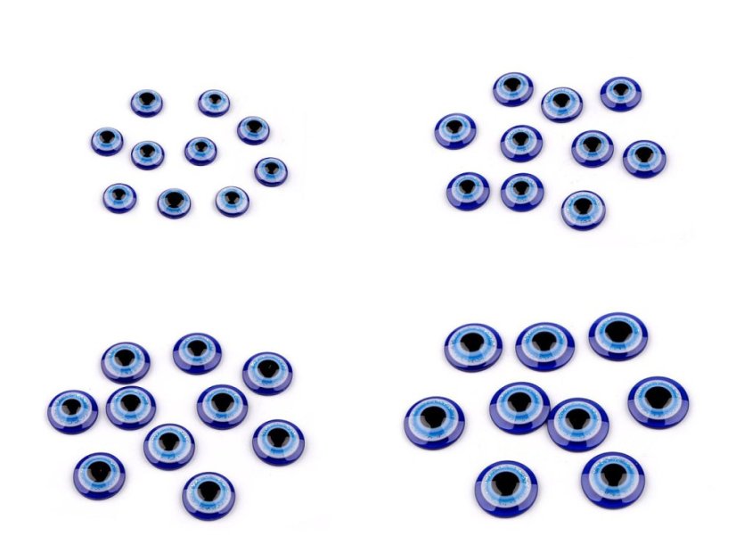 Oči k nalepení Alláhovo oko s glitry Ø8; 10; 12; 14 mm