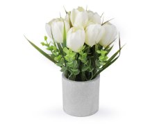 Umělé tulipány v květináči
