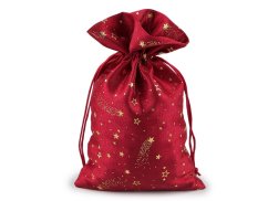 Vánoční dárkový pytlík hvězdy 20x30 cm