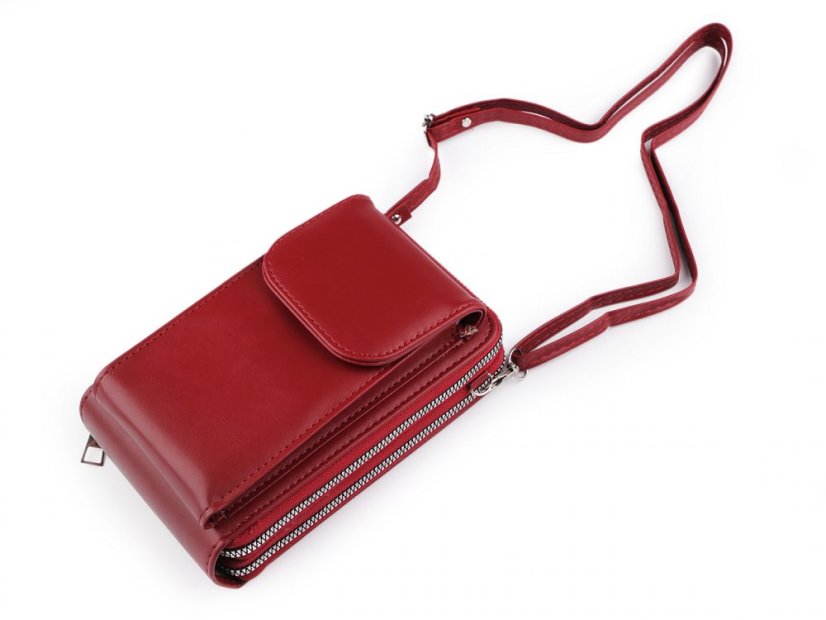 Peněženka s kapsou na mobil přes rameno crossbody 11x18cm