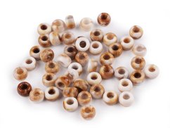 Plastové korálky s velkým průvlekem imitující mramor 6x9 mm