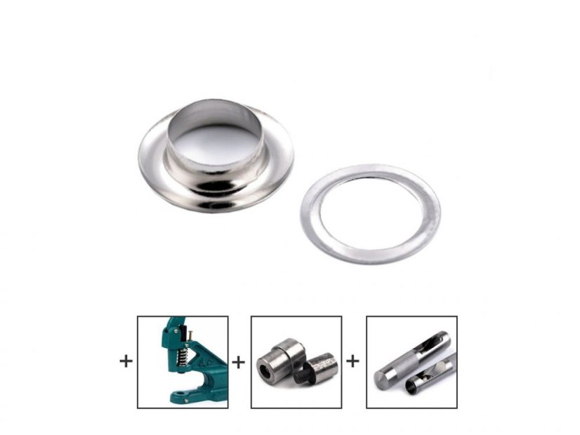 Průchodky s podložkou vnitřní Ø12 mm / vnější Ø21 mm lesklé