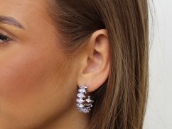 Náušnice kruhy z nerezové oceli s broušenými kamínky