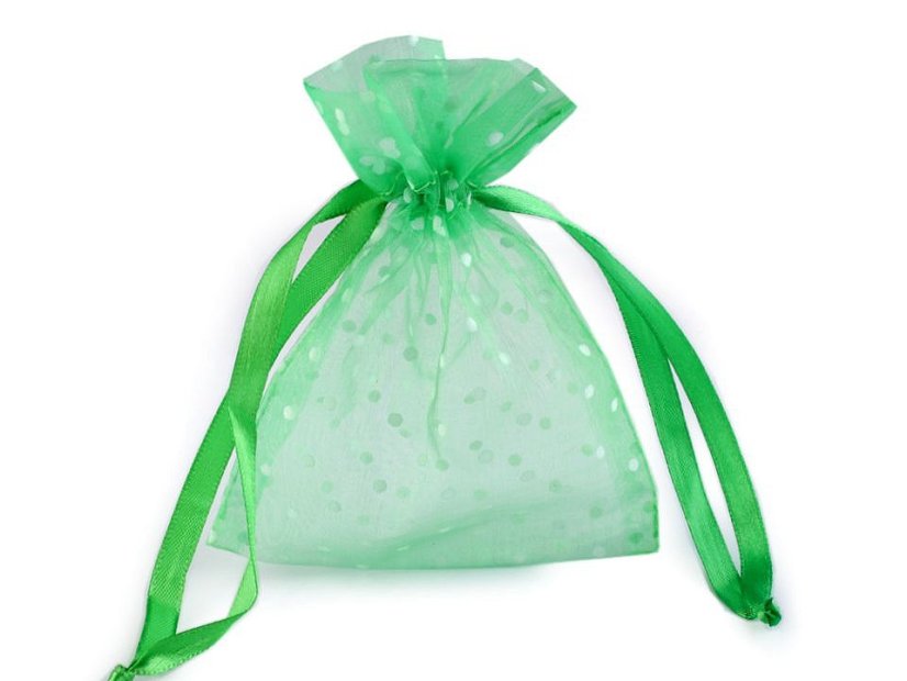 Dárkový pytlík puntíky 10x13 cm organza