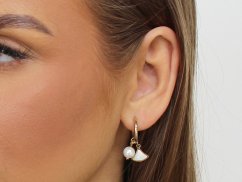 Náušnice z nerezové oceli kroužky s perlou