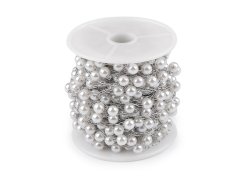 Řetízek z nerezové oceli perly Ø4 a 6 mm metráž