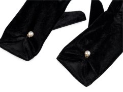 Společenské rukavice sametové s perlou