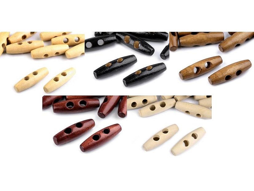 Dřevěný knoflík oliva 12x40 mm