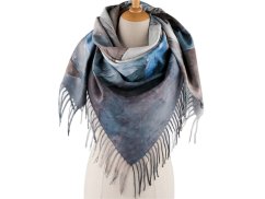 Šátek s třásněmi květy 105x105 cm