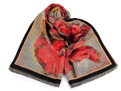 Zimní šála / pléd s třásněmi 70x185 cm