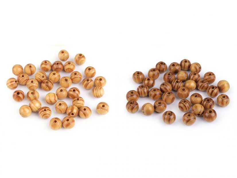 Dřevěné korálky Strip Ø10 mm