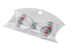 Saténový motýlek folklor hand made, délka 12 cm