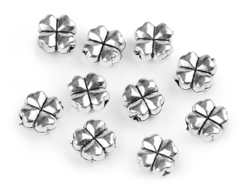 Kovová ozdoba čtyřlístek 8x8 mm