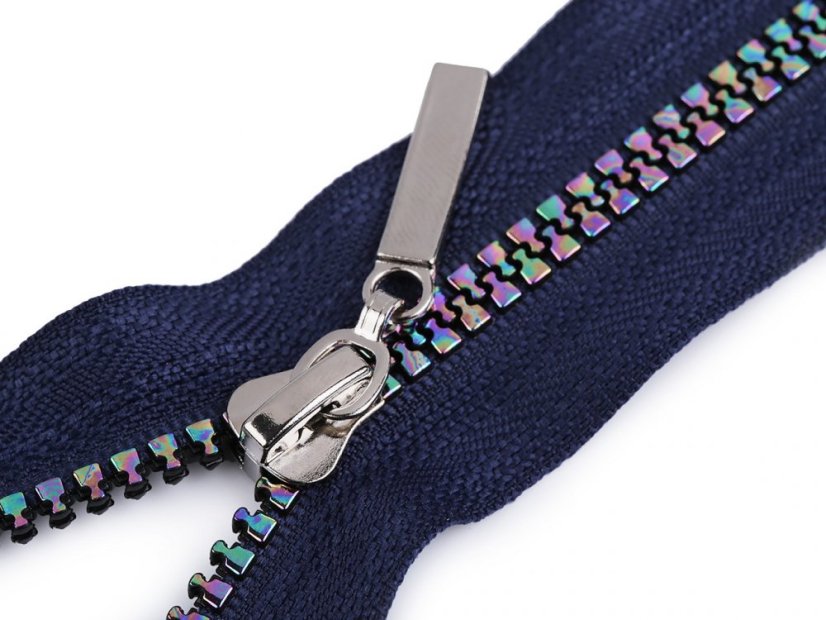 Duhový kostěný zip šíře 5 mm délka 80 cm
