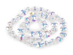 Skleněné korálky broušené mašličky a hladké tyčky na drátku