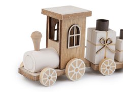 Vánoční dřevěný vláček adventní svícen